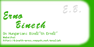 erno bineth business card